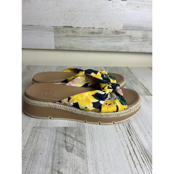 Nauturalizer Women's 9.5 Dayana yellow floral slip on sandal platform espadrille - Picture 3 of 6